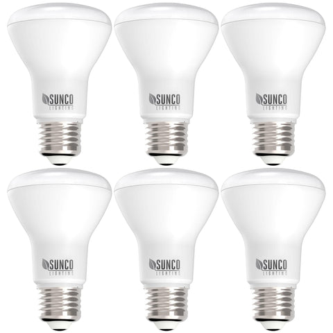 Sunco BR20 LED bulb front view showing compact flood light for recessed fixtures