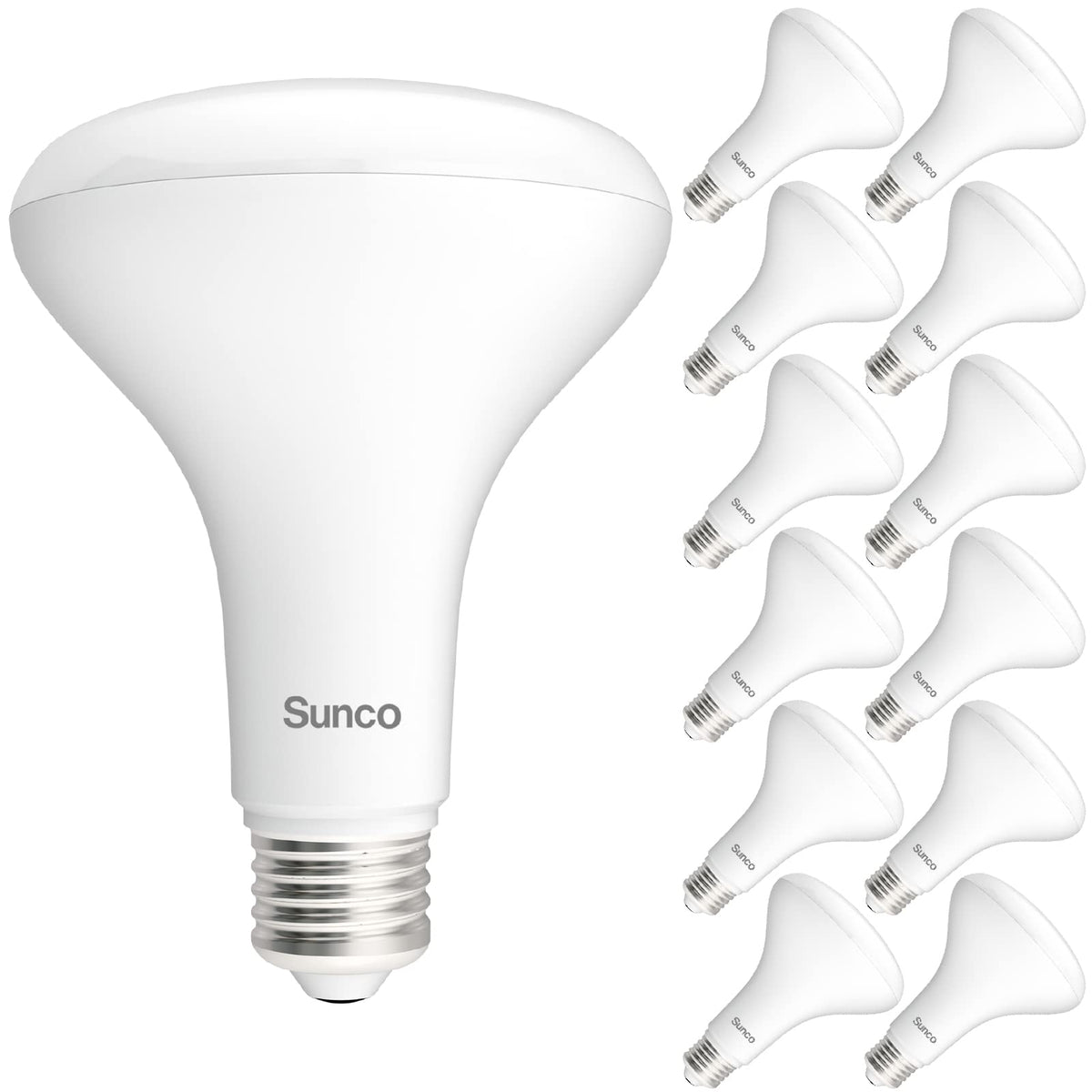 Sunco BR30 LED bulb close-up highlighting smooth dimming and color rendering