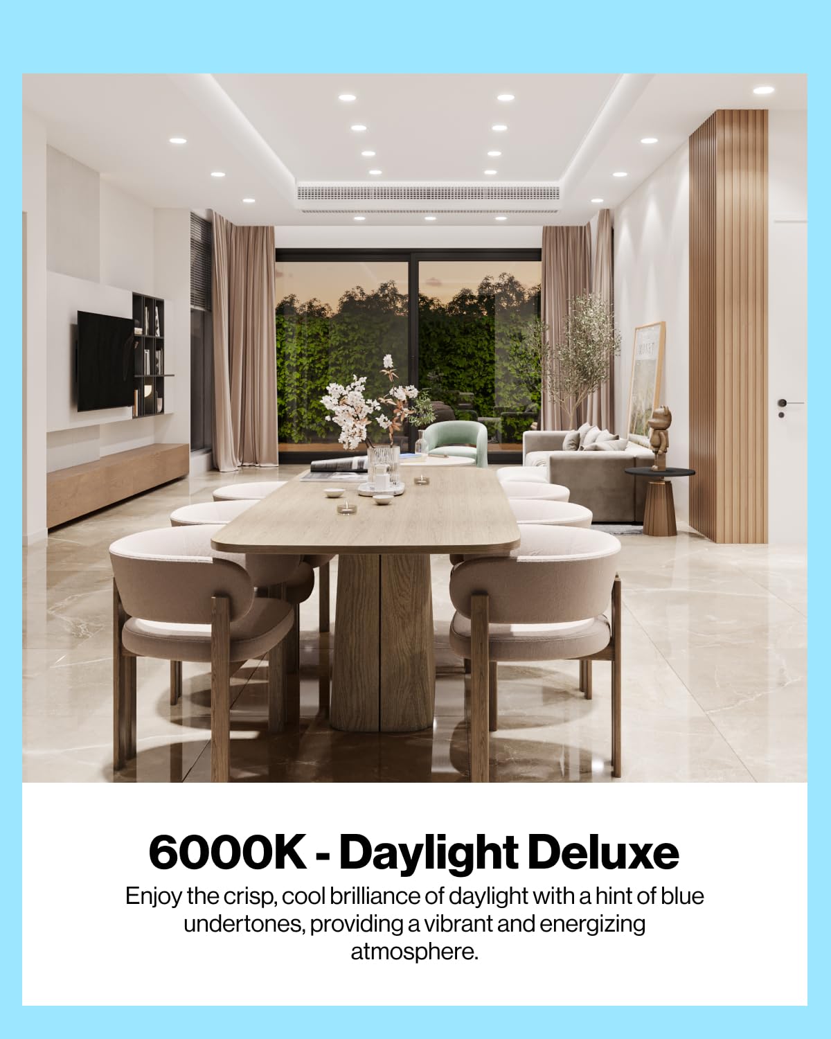 Sunco BR30 dimmable LED delivering customizable ambiance in living spaces.