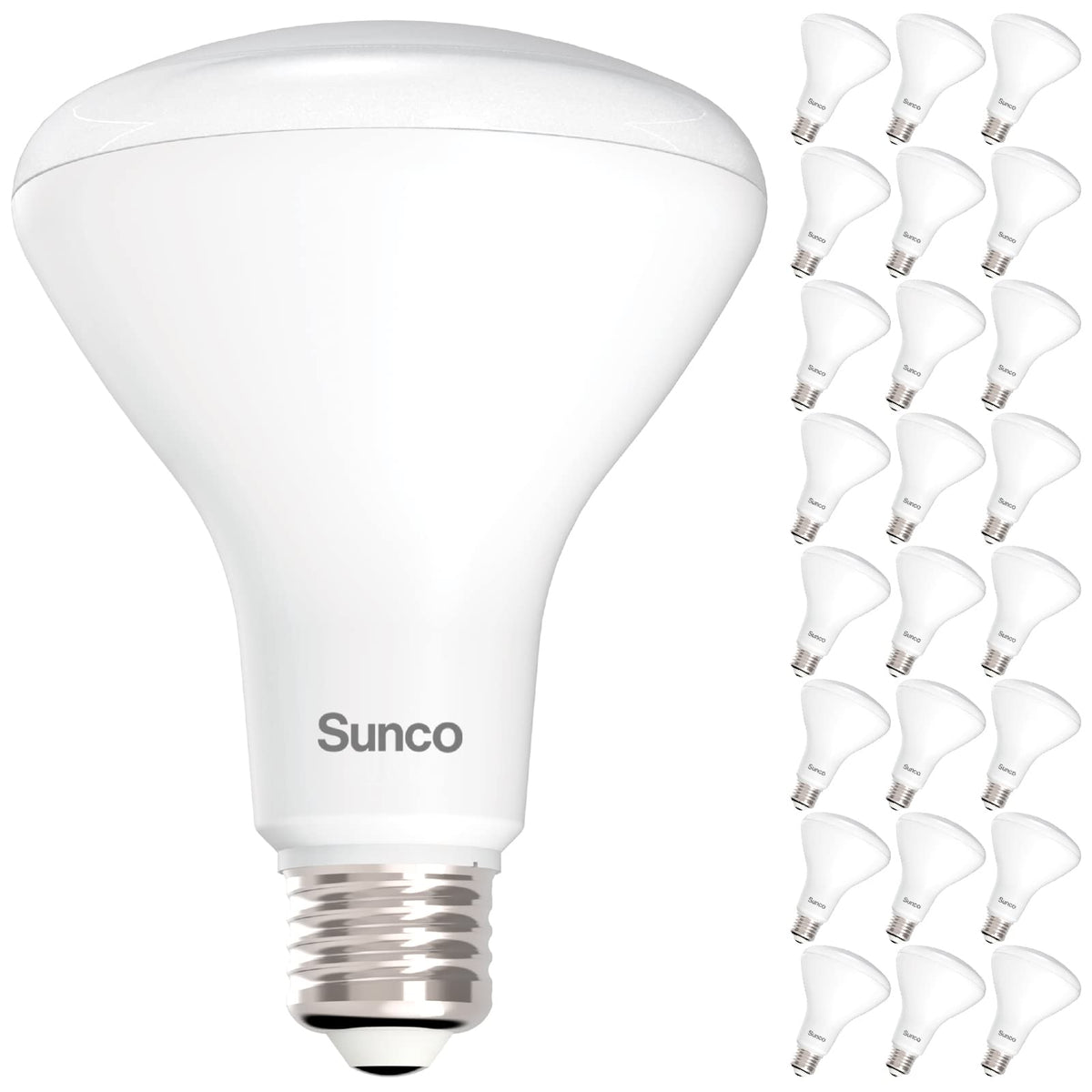 Sunco BR30 LED pack of 24 bulbs for energy-efficient home lighting.