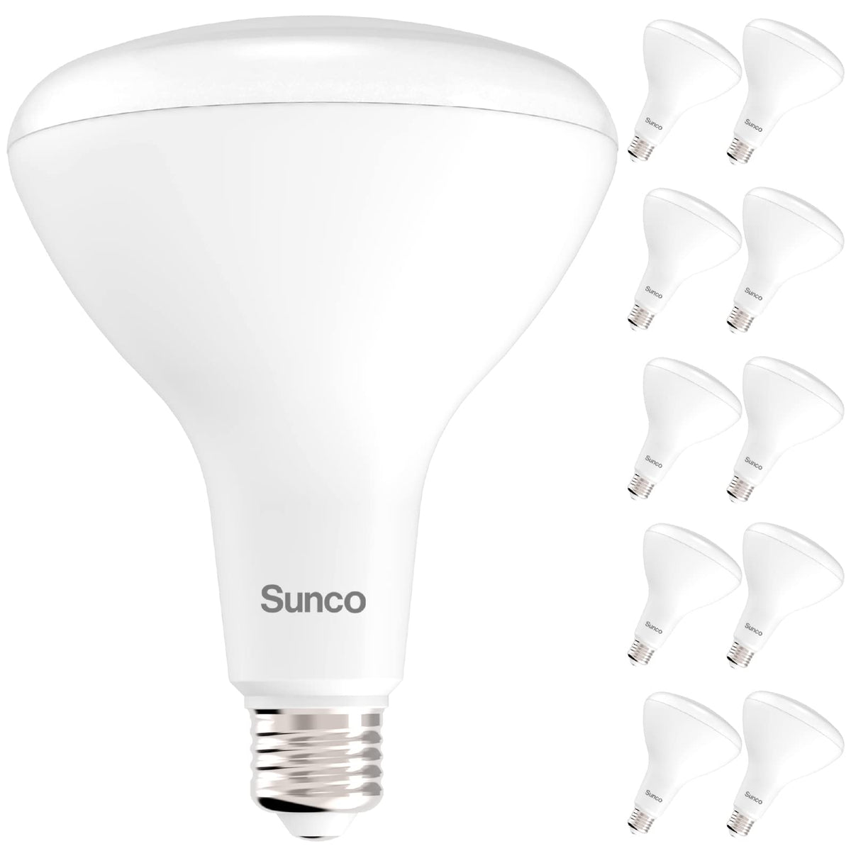 Sunco BR40 LED bulb for indoor flood lighting delivering broad, even illumination.