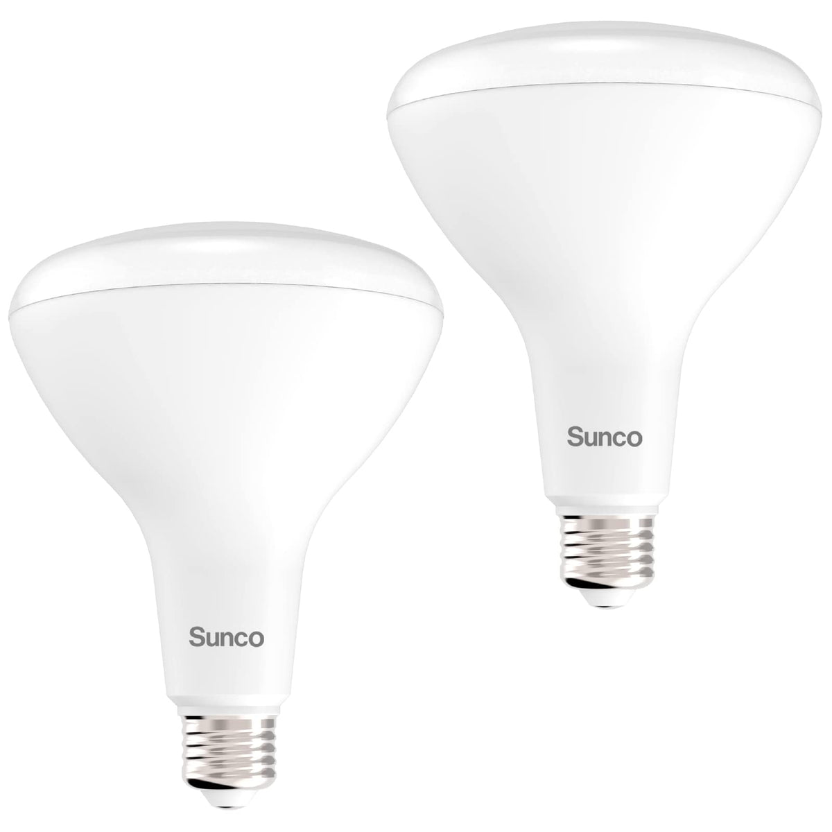 Sunco BR40 LED bulb in indoor flood light illuminating a living room.