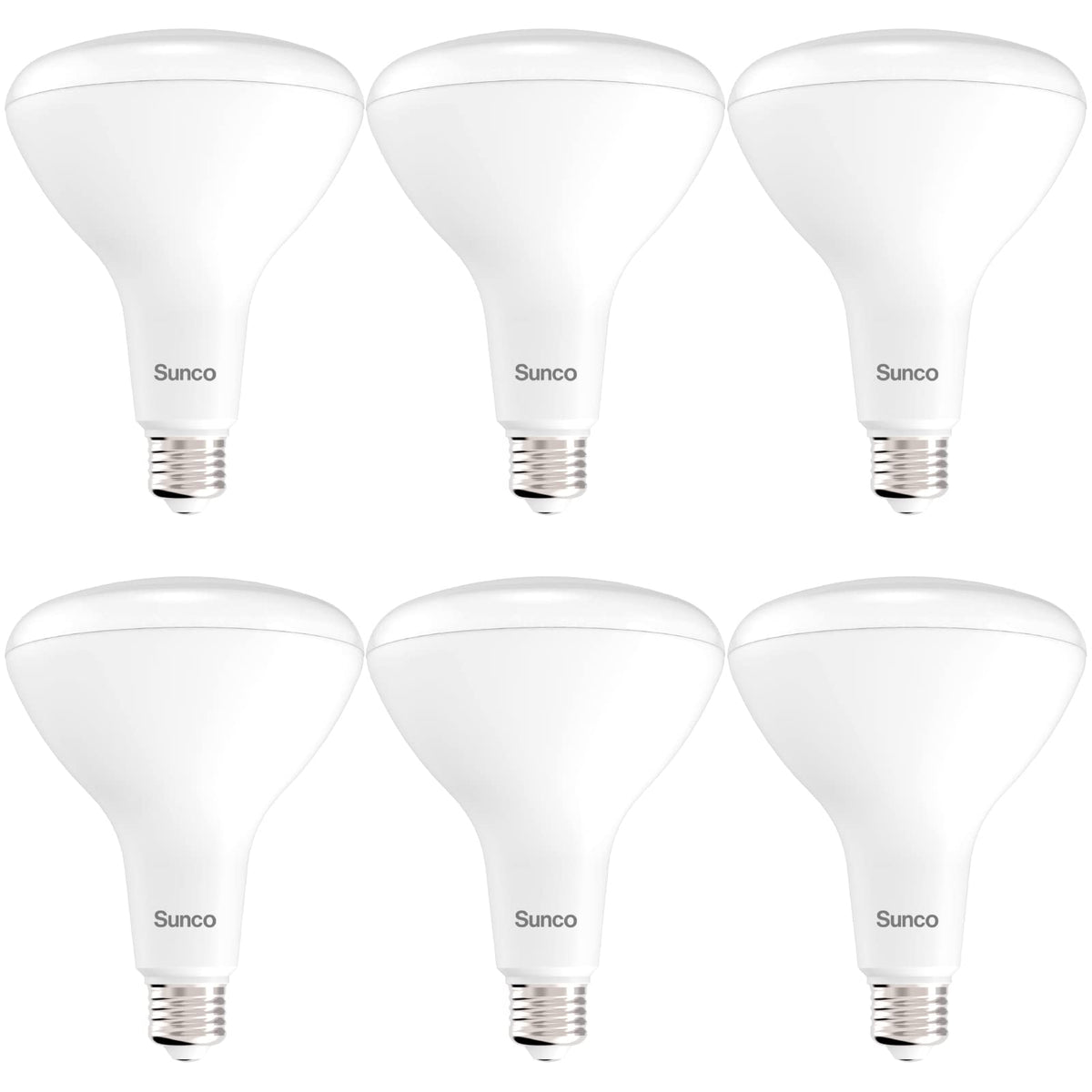 Sunco BR40 LED bulbs pack front view, bright daylight-like illumination.