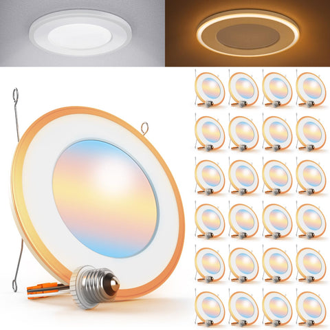 Sunco Lighting 6-inch can light bezel close-up for easy ceiling retrofit.