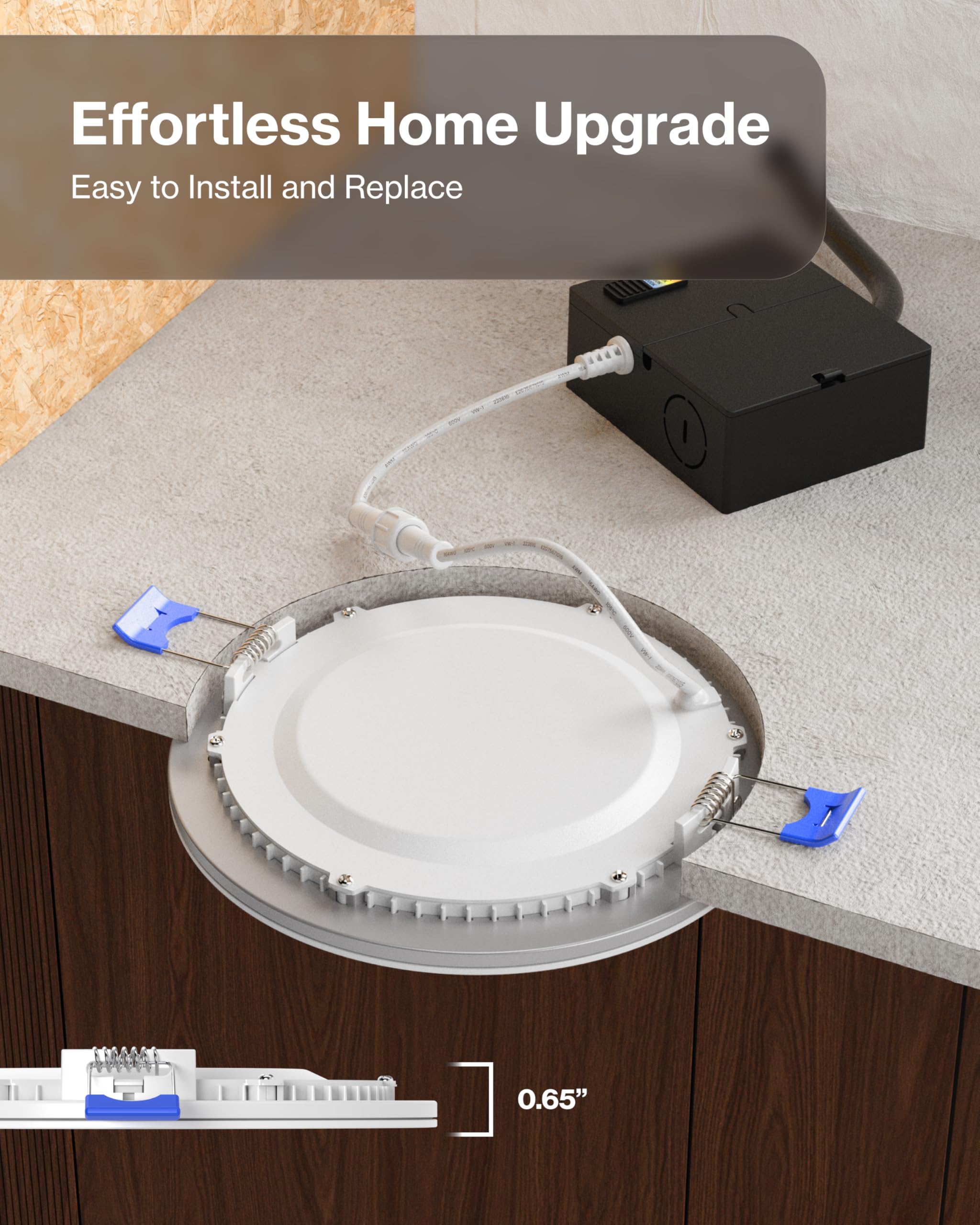 Sunco canless design with junction box enables easier installation.
