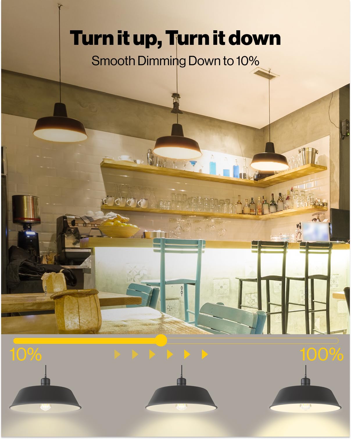 Sunco clear-glass Edison bulbs creating cafe ambiance