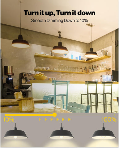 Sunco clear-glass Edison bulbs creating cafe ambiance