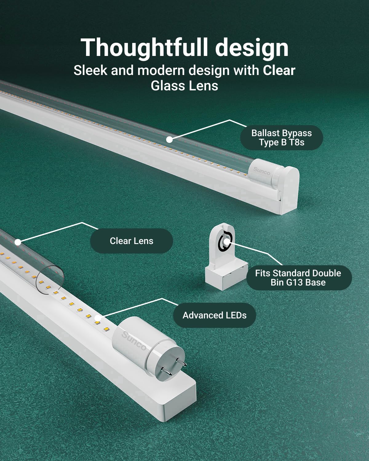Sunco Lighting commercial-grade LED T8 bulb for reliable daily use