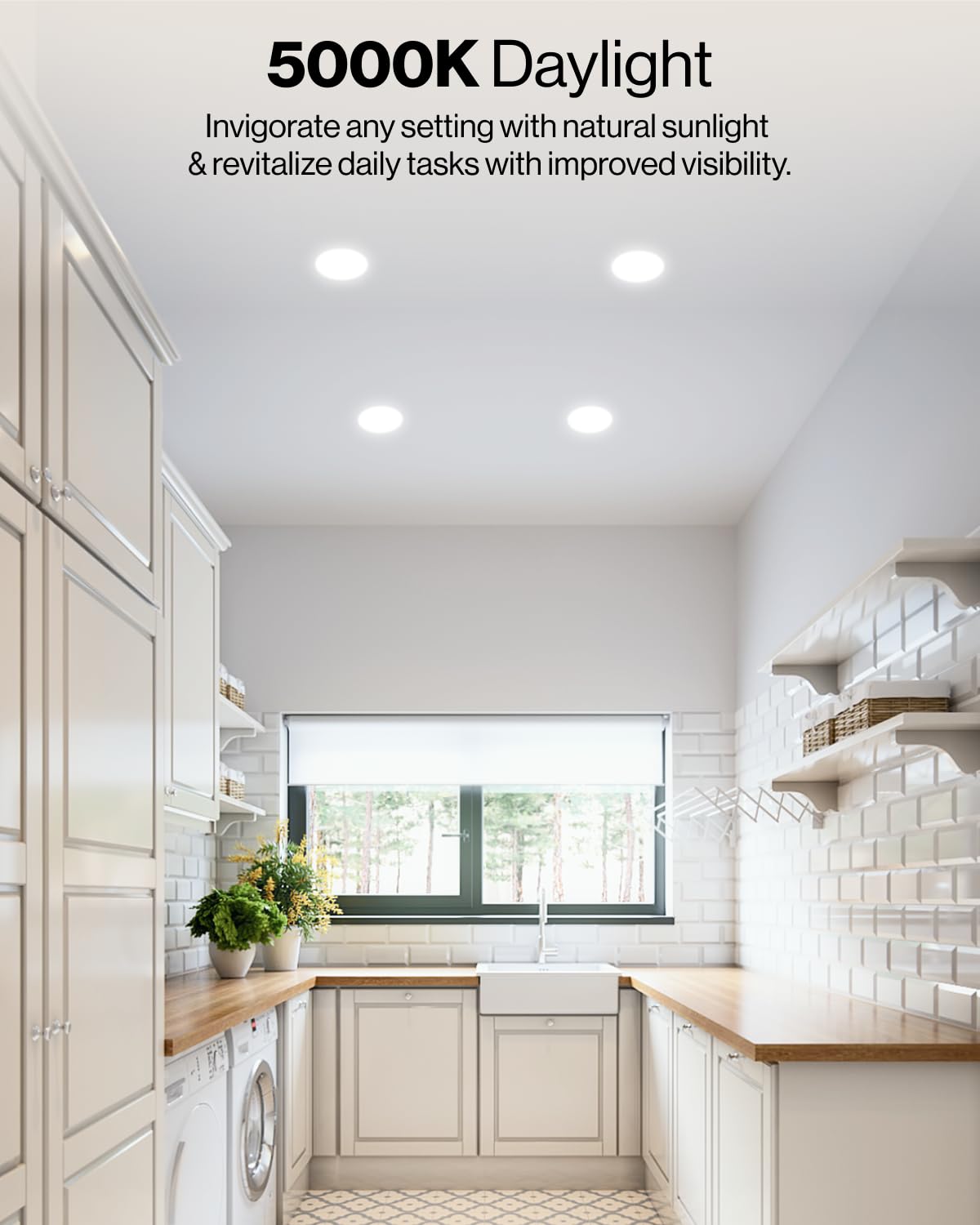 Sunco damp-rated retrofit downlight suitable for kitchens and bathrooms.