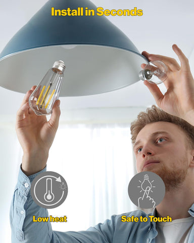 Sunco dimmable Edison bulbs in a kitchen or dining setting