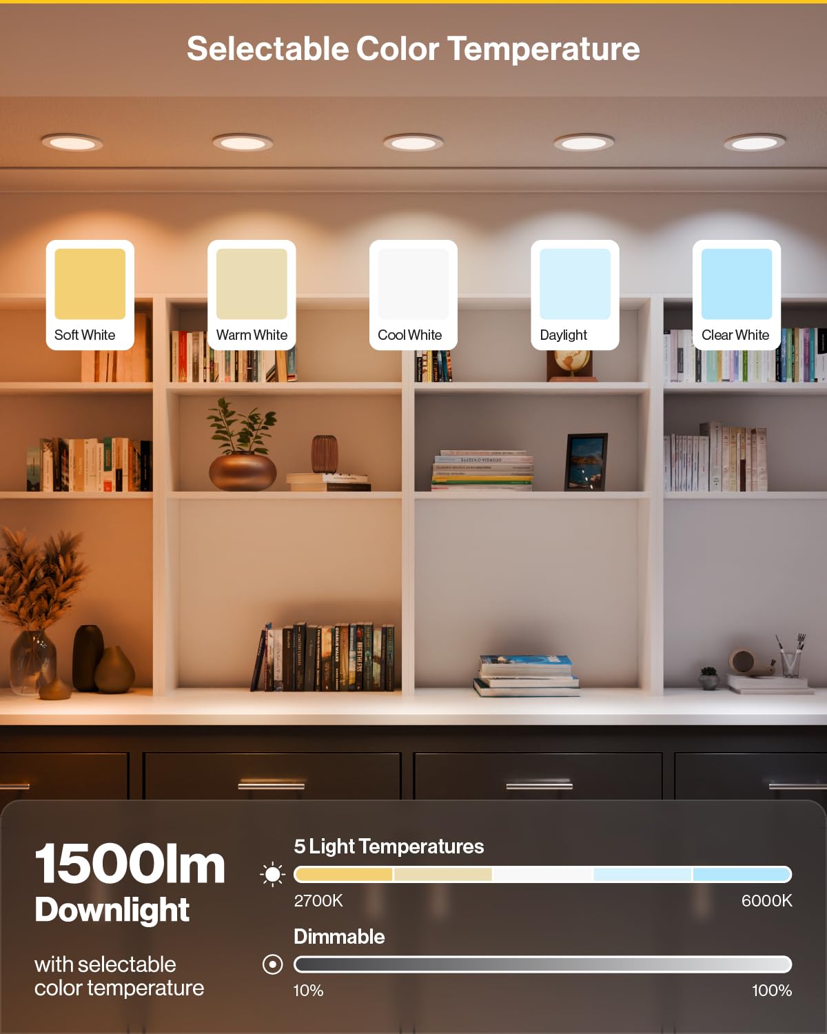 Sunco dimmable recessed light offers precise brightness control.
