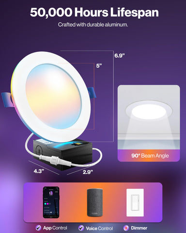 Sunco dimmable LEDs provide smooth brightness for any scene.
