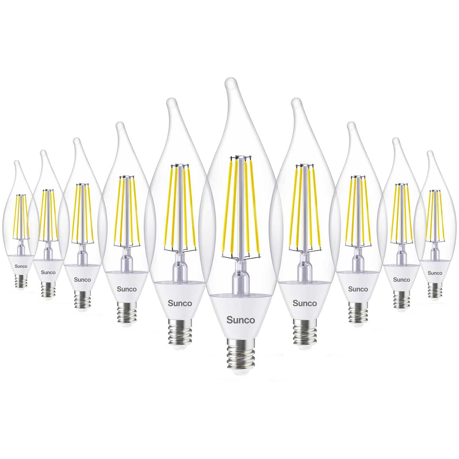 Sunco CA11 dusk-to-dawn outdoor LED bulb showing automatic night lighting for entryways