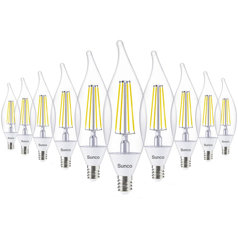 Sunco CA11 dusk-to-dawn outdoor LED bulb showing automatic night lighting for entryways