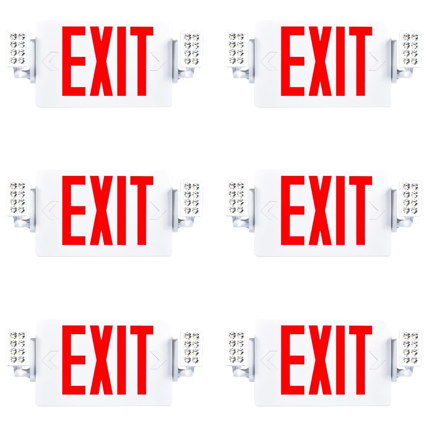 Sunco Lighting emergency exit sign with side lights and backup battery for reliable visibility