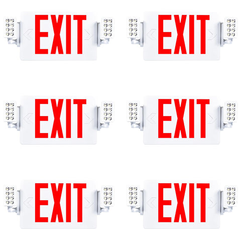Sunco Lighting emergency exit sign with side lights and backup battery for reliable visibility