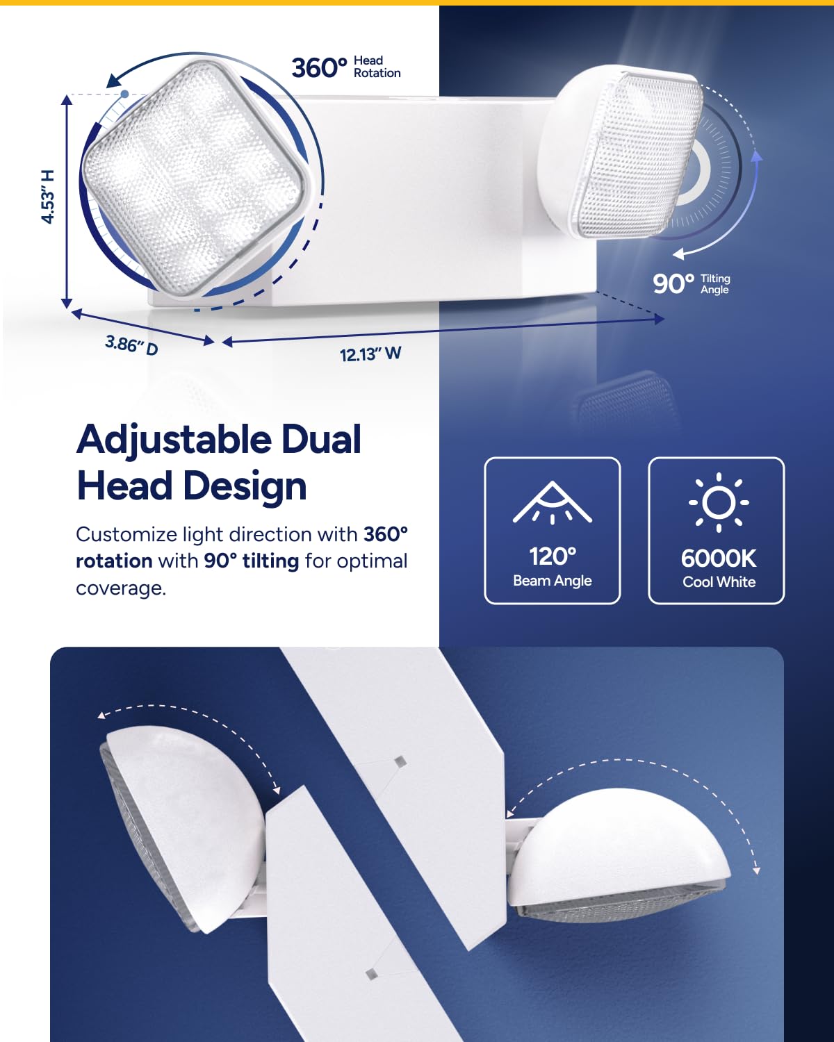 Sunco Emergency Light 2-pack UL listed for commercial use