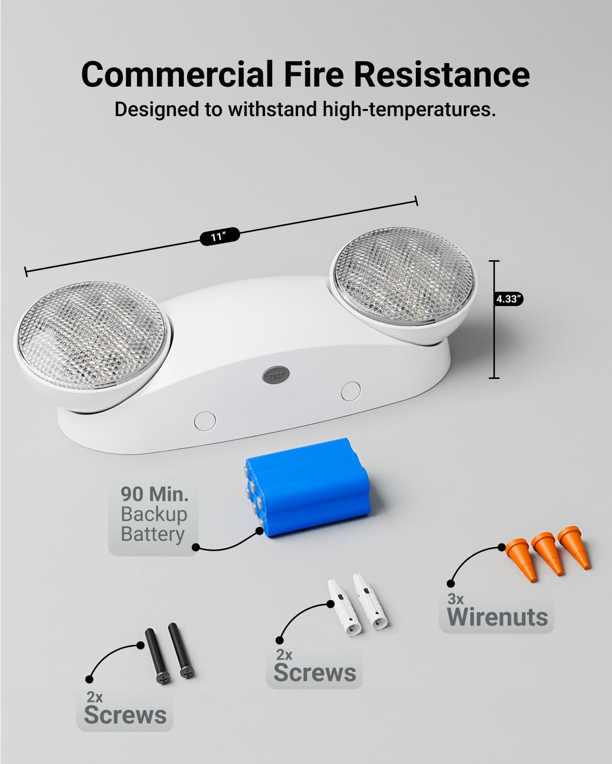 Sunco Emergency Light wall mount simplifies installation along exterior walls.