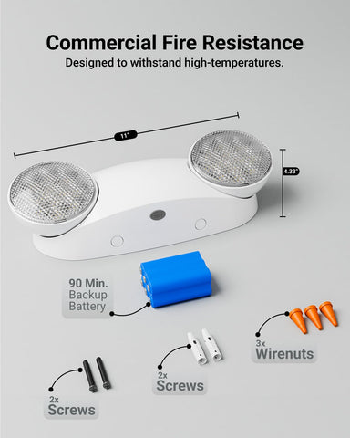 Sunco Emergency Light wall mount simplifies installation along exterior walls.