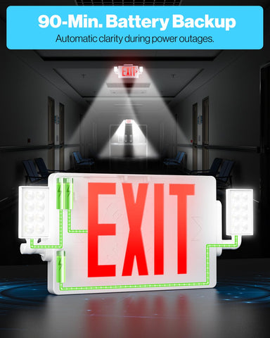 Sunco Exit Sign with six-inch red letters visible from far away