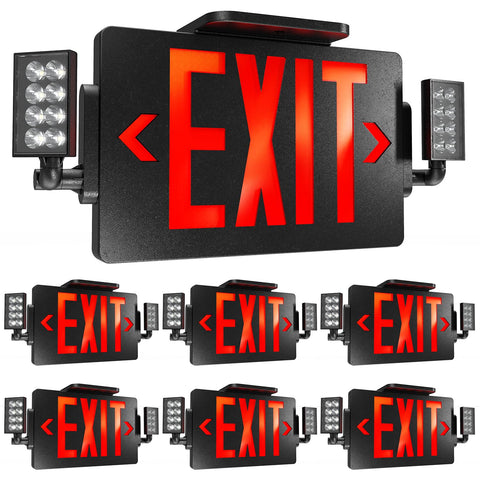Sunco exit sign front view with double-sided illumination for clear egress.