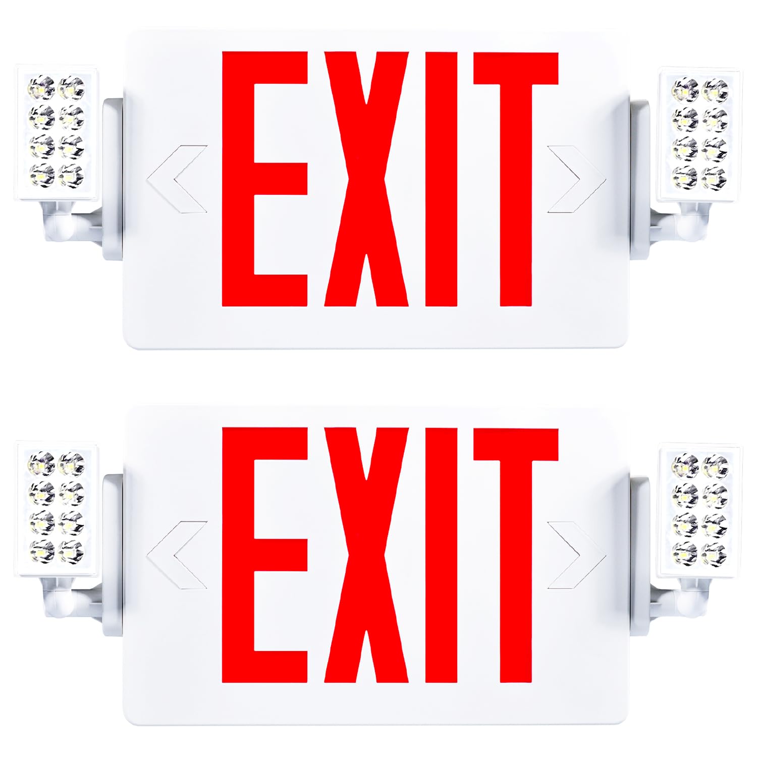 Sunco exit sign with emergency lights for high visibility.