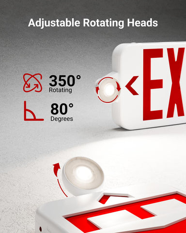 Sunco Exit Sign visibility reaches 100 feet in large spaces for clear wayfinding.