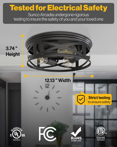 Three-socket design provides wide coverage for entryways and hallways.