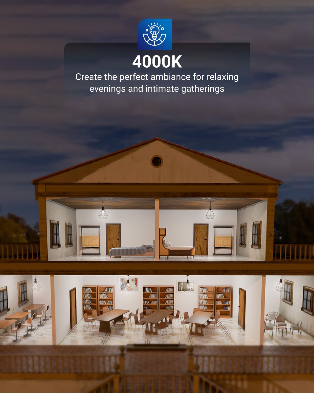 Sunco G25 LED globe bulb in bedroom for calm ambient light