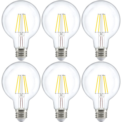 Sunco G25 LED globe bulb ideal for vanity lighting with warm glow