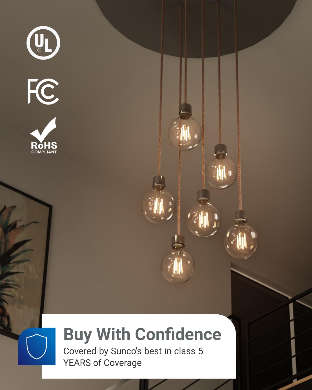 Sunco G25 LED globe six-pack for easy home upgrades