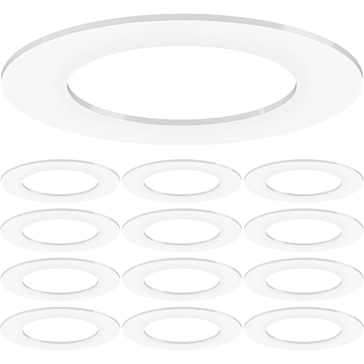 Sunco Goof Ring with 6-7 inch outer diameter fits 4-inch recessed lights for a clean ceiling.