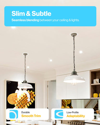 Sunco Goof Ring matte white finish blends with most ceilings