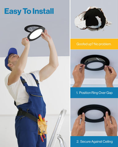 Sunco Goof Ring matte surface paintable finish blends with ceilings.