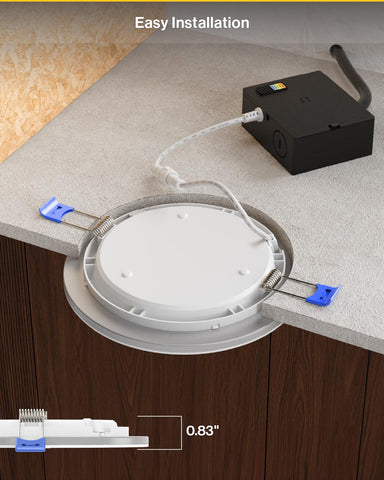 Sunco Lighting IC-rated insulation-safe design for safe installation around attic insulation.