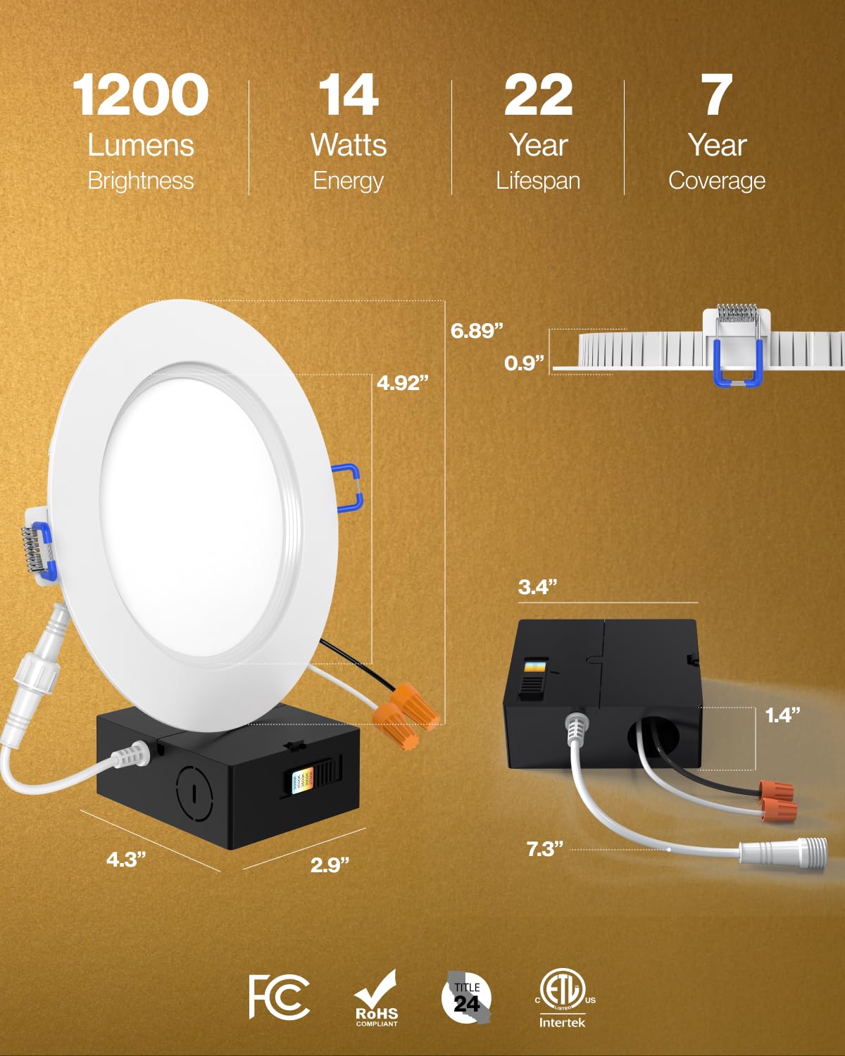 Sunco IC-rated thermal protection ensures safe operation near insulation