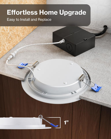 Sunco IC-rated downlight provides safe installation near insulation.