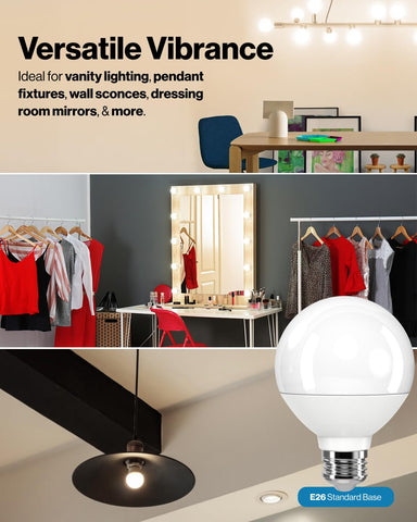 Sunco G25 LED bulb demonstrating dimmable range for mood lighting