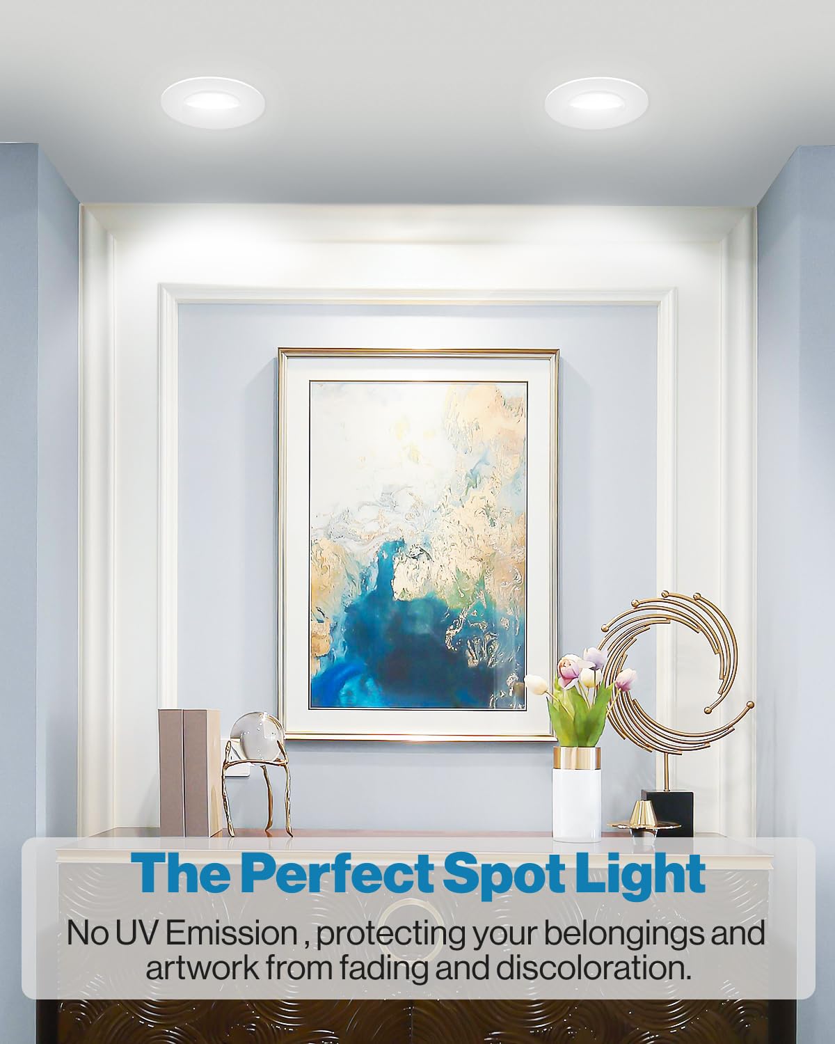 Sunco 5/6 inch LED can light with 360° swivel for versatile spot lighting.