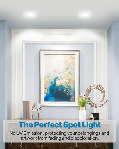Sunco 5/6 inch LED can light with 360° swivel for versatile spot lighting.