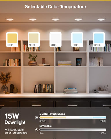 Sunco Lighting LED Disc Light 6-inch in bathroom offers damp-rated illumination.