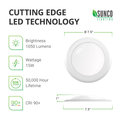 Sunco 12-pack LED disk lights in 4000K for uniform illumination and energy savings