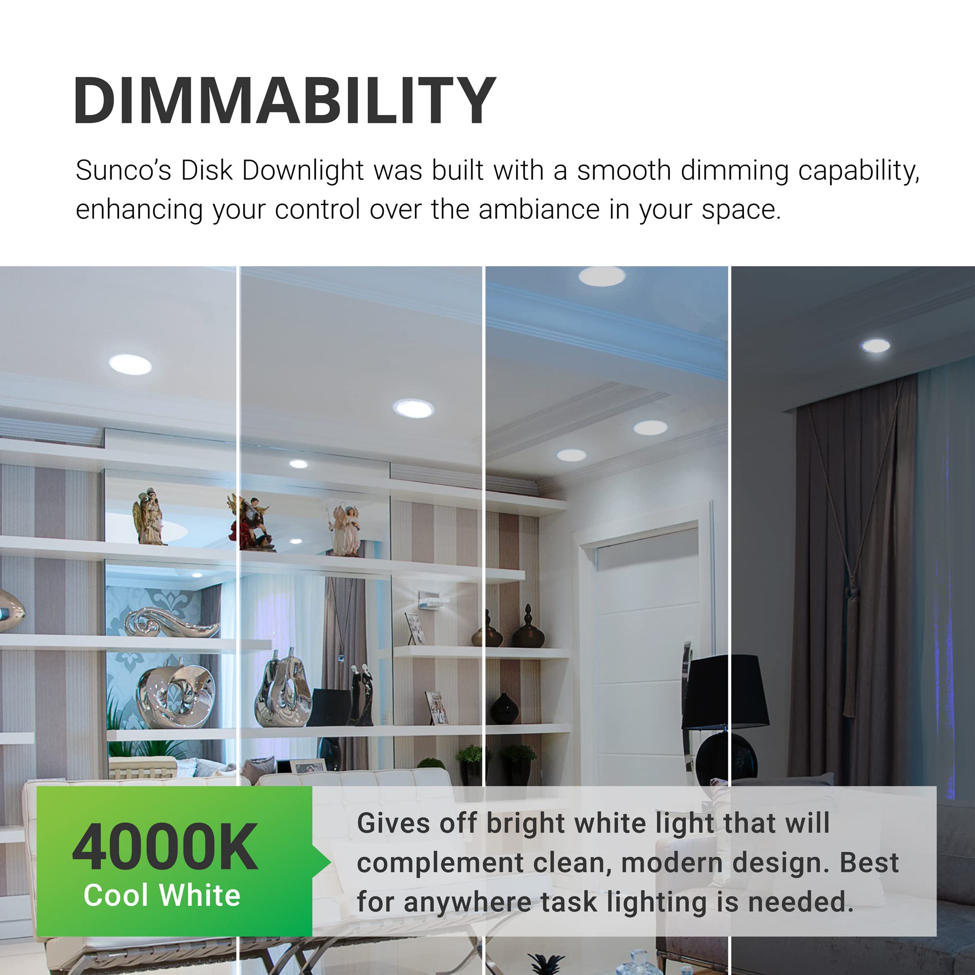 Sunco easy-install LED disk downlight wires directly to 4/6 inch junction box