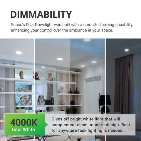 Sunco easy-install LED disk downlight wires directly to 4/6 inch junction box