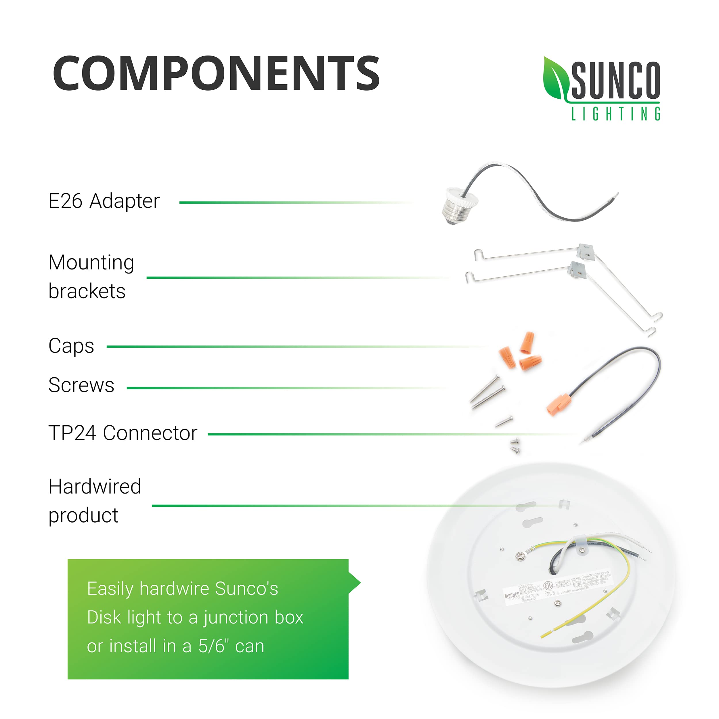 Sunco 15W disk downlight reduces energy use while maintaining color rendering