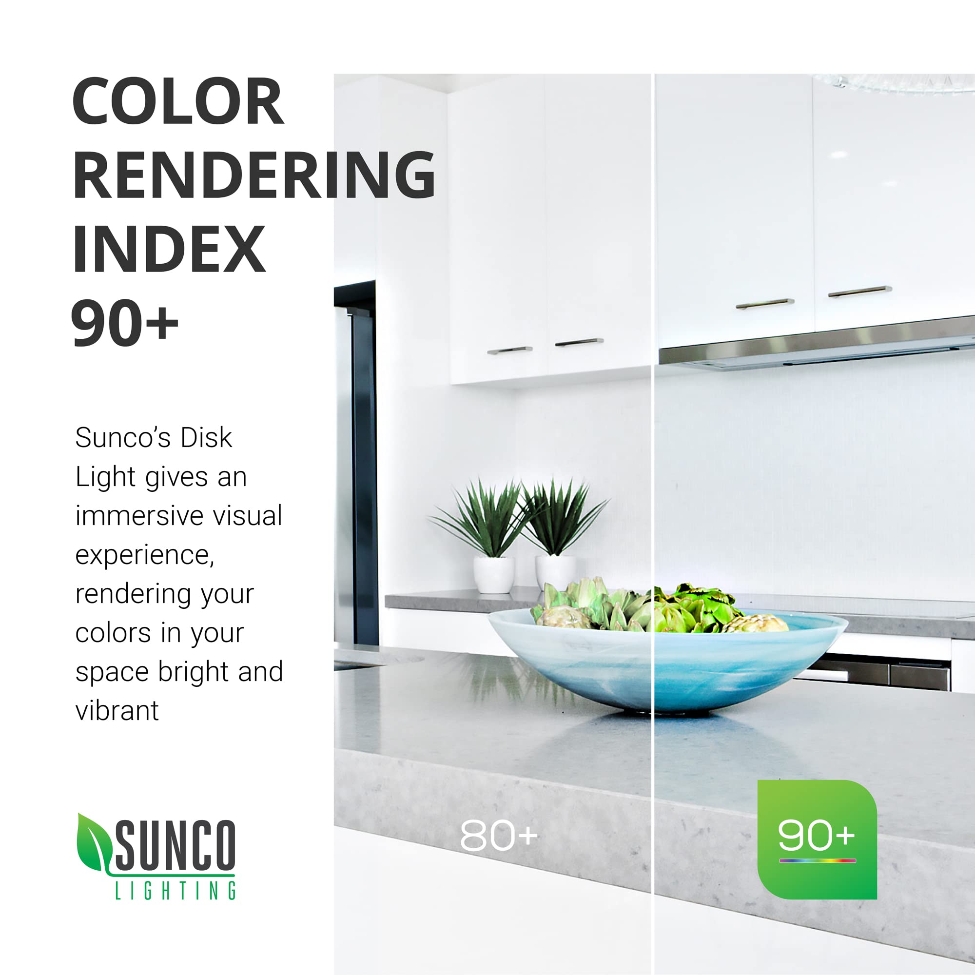 Sunco low-profile surface-mount disk light blends with modern ceilings