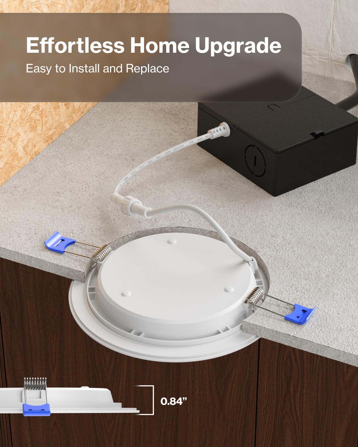 Sunco LED downlight showing dimmable setup and control range