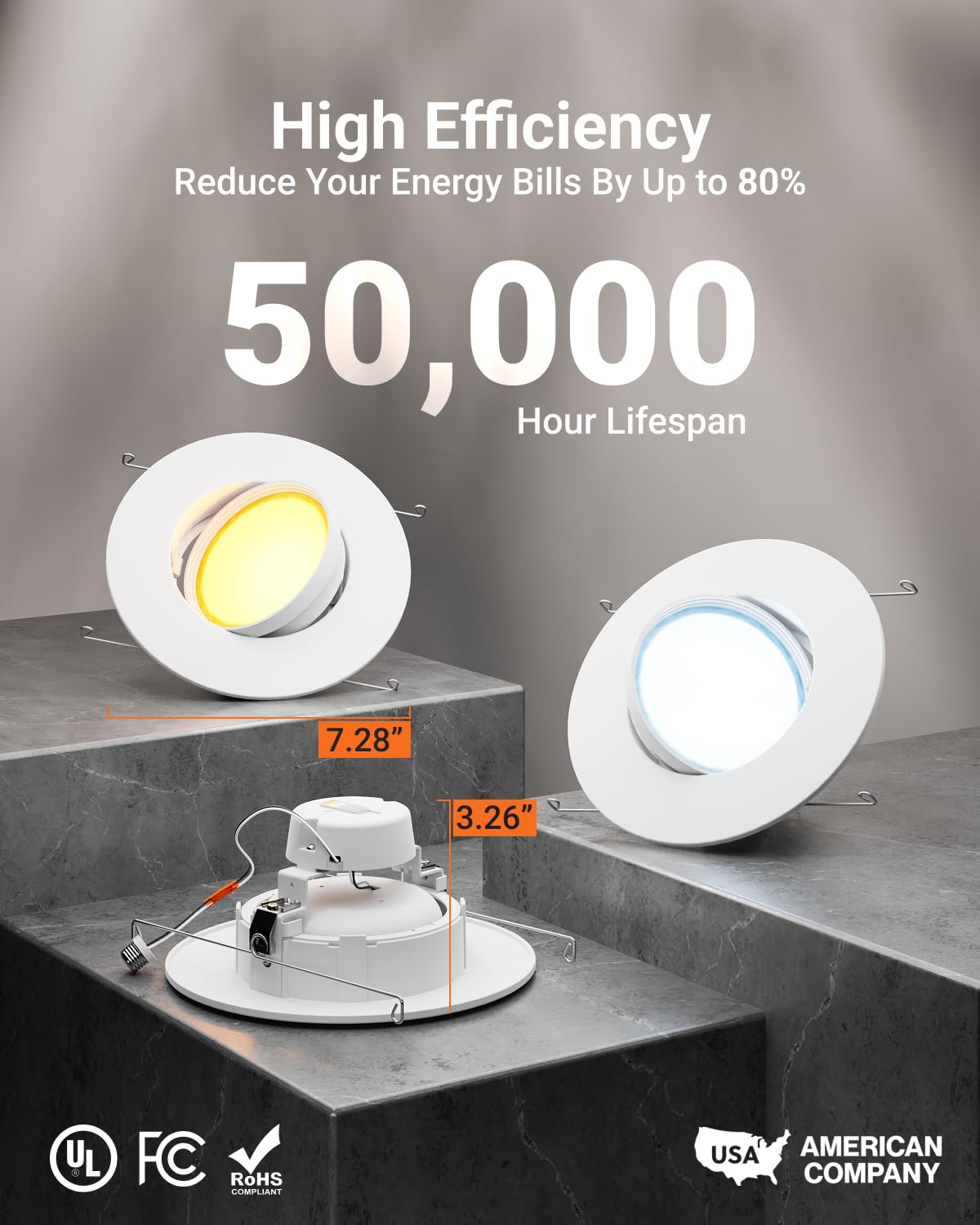 Sunco LED downlight selectable CCT from 2700K to 5000K