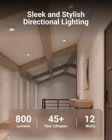 Sunco LED downlight tilt 40 degrees and swivel 350 degrees for accent lighting