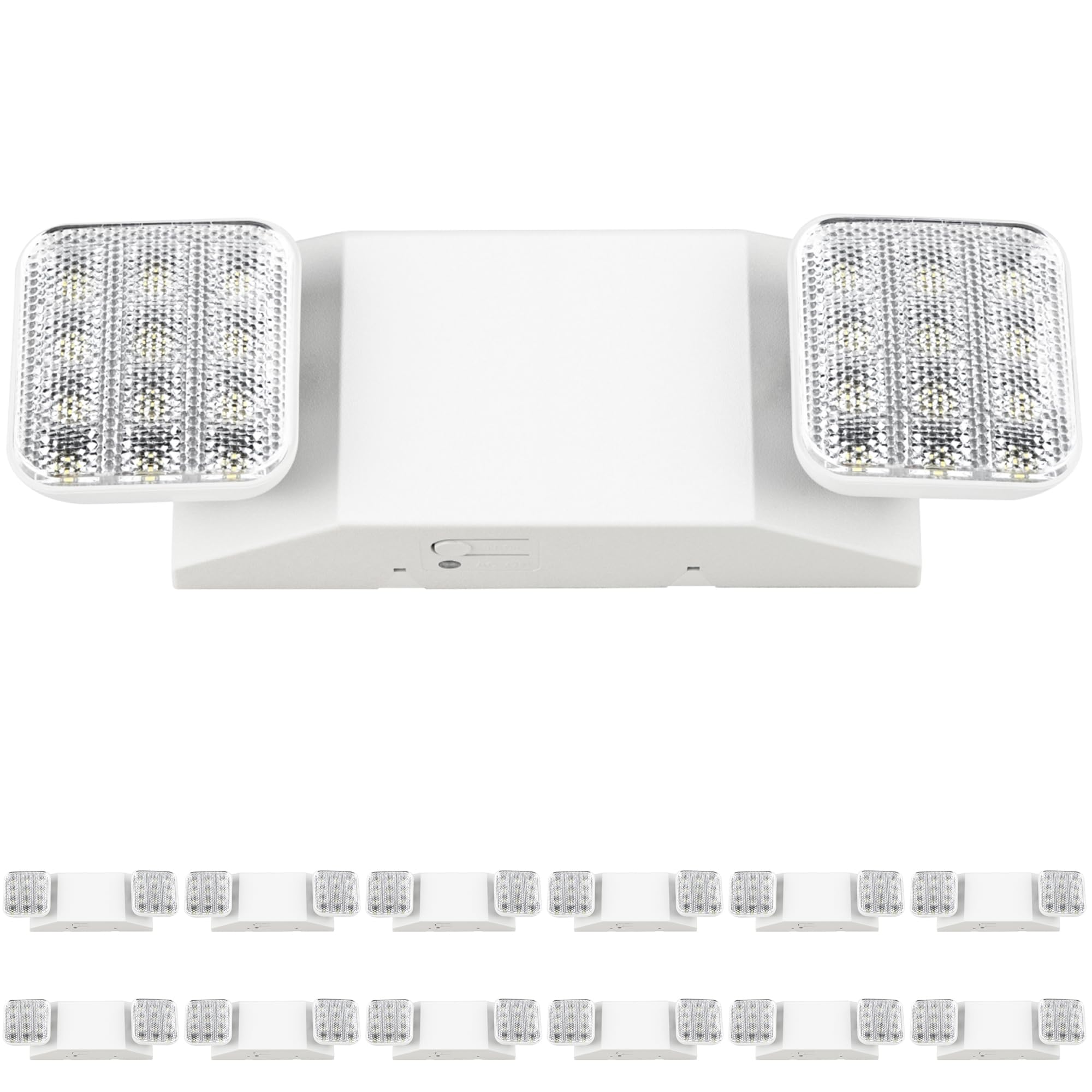 Sunco LED emergency light front view demonstrates bright, reliable hallway illumination.